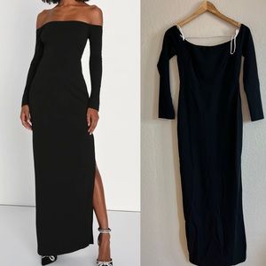 Black Off-the-Shoulder Maxi Dress Medium NWOT
